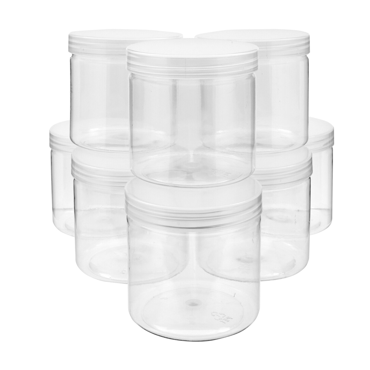 Slime Containers with Lids - 8 Pack Clear Plastic Jars for Kids DIY Crafts (12 oz)